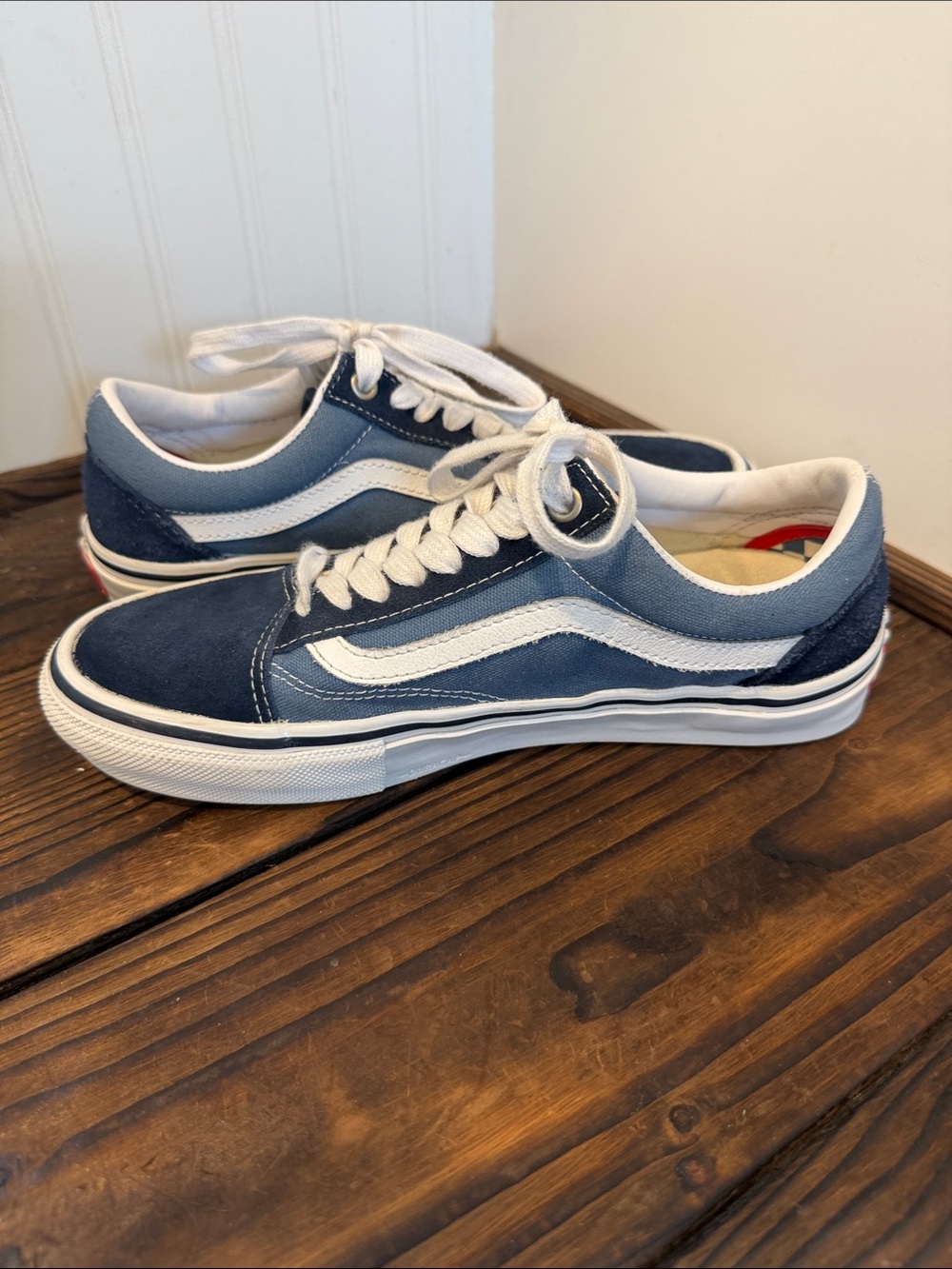 Vans Men's Old Skool Blue Suede Skate Shoes - Picture 8 of 8